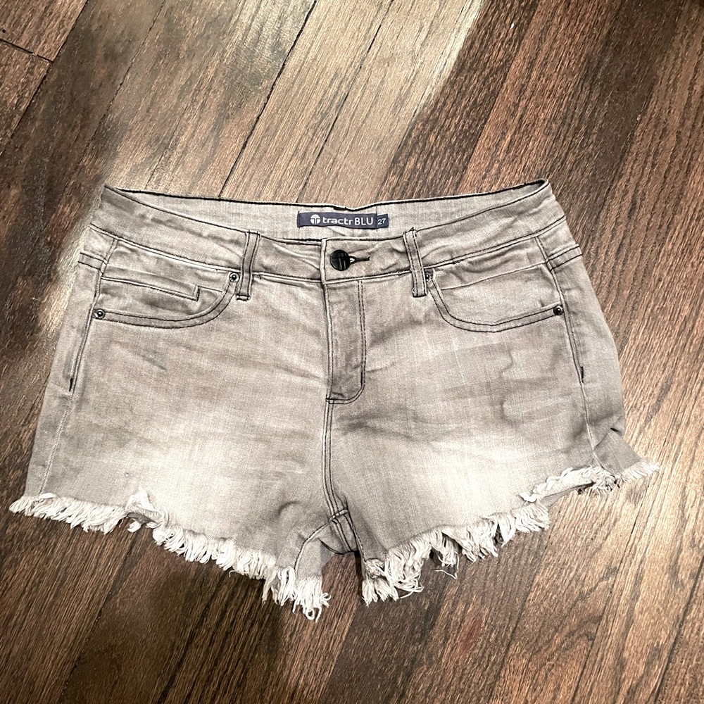 Womens Washed out Tractor Denim Shorts